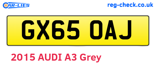 GX65OAJ are the vehicle registration plates.