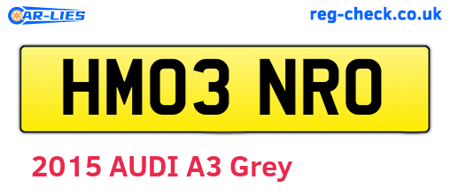 HM03NRO are the vehicle registration plates.