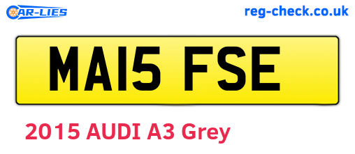 MA15FSE are the vehicle registration plates.