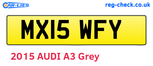 MX15WFY are the vehicle registration plates.