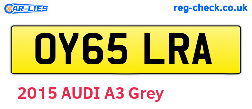 OY65LRA are the vehicle registration plates.