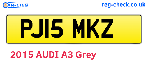 PJ15MKZ are the vehicle registration plates.
