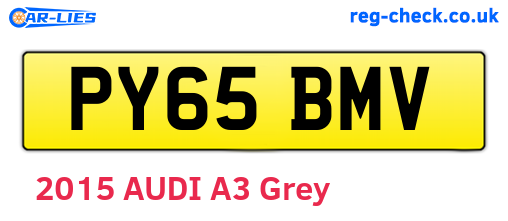 PY65BMV are the vehicle registration plates.