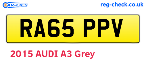 RA65PPV are the vehicle registration plates.