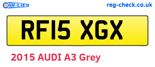 RF15XGX are the vehicle registration plates.