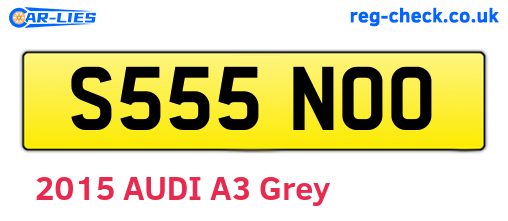 S555NOO are the vehicle registration plates.
