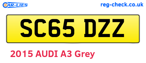 SC65DZZ are the vehicle registration plates.