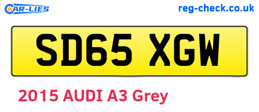 SD65XGW are the vehicle registration plates.