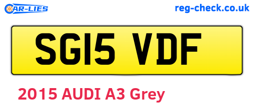 SG15VDF are the vehicle registration plates.