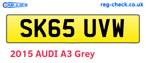 SK65UVW are the vehicle registration plates.