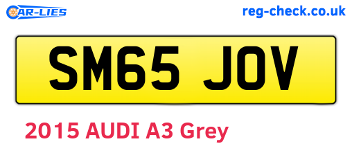 SM65JOV are the vehicle registration plates.