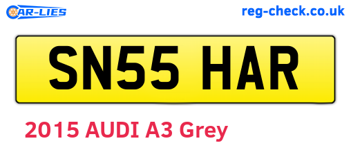 SN55HAR are the vehicle registration plates.