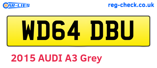 WD64DBU are the vehicle registration plates.