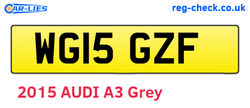 WG15GZF are the vehicle registration plates.