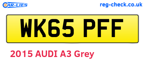 WK65PFF are the vehicle registration plates.