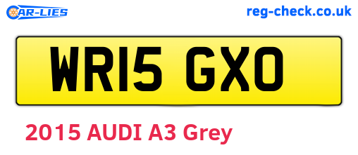 WR15GXO are the vehicle registration plates.
