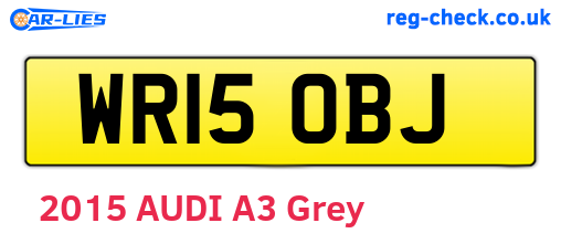WR15OBJ are the vehicle registration plates.