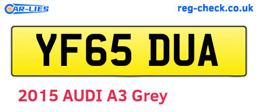 YF65DUA are the vehicle registration plates.
