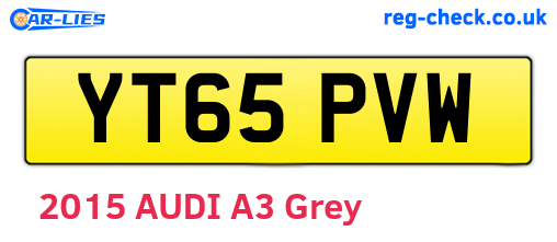 YT65PVW are the vehicle registration plates.