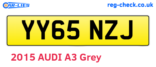 YY65NZJ are the vehicle registration plates.