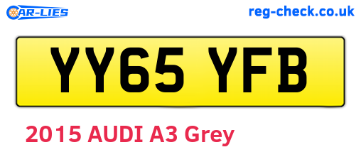 YY65YFB are the vehicle registration plates.