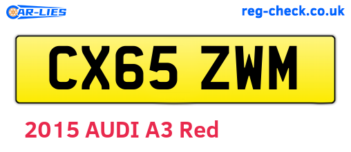 CX65ZWM are the vehicle registration plates.