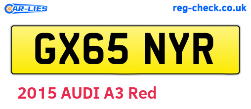 GX65NYR are the vehicle registration plates.