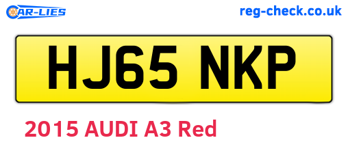 HJ65NKP are the vehicle registration plates.