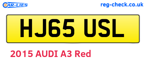 HJ65USL are the vehicle registration plates.