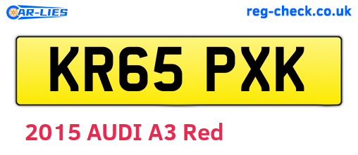 KR65PXK are the vehicle registration plates.