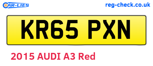 KR65PXN are the vehicle registration plates.