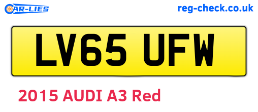 LV65UFW are the vehicle registration plates.