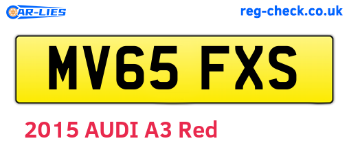 MV65FXS are the vehicle registration plates.
