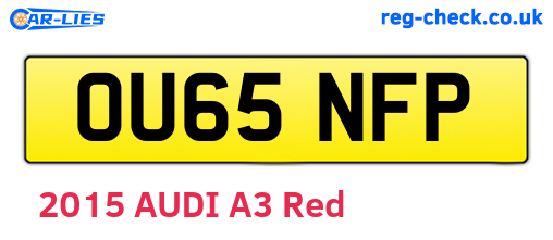 OU65NFP are the vehicle registration plates.
