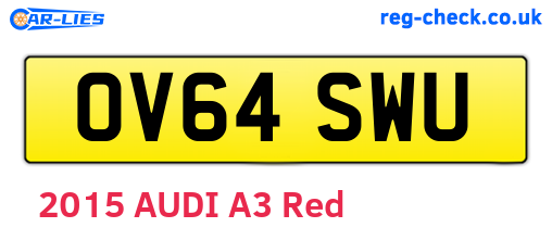 OV64SWU are the vehicle registration plates.