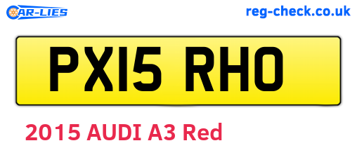 PX15RHO are the vehicle registration plates.