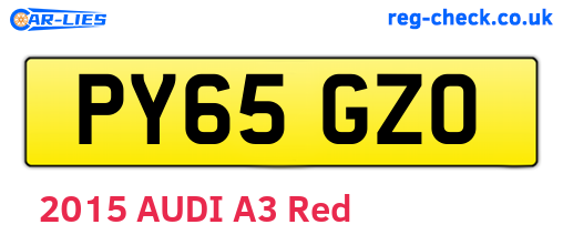 PY65GZO are the vehicle registration plates.