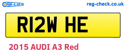 R12WHE are the vehicle registration plates.