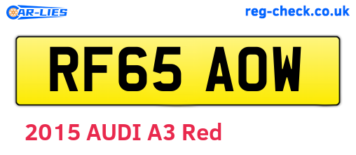 RF65AOW are the vehicle registration plates.