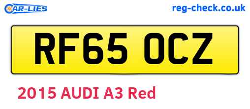 RF65OCZ are the vehicle registration plates.
