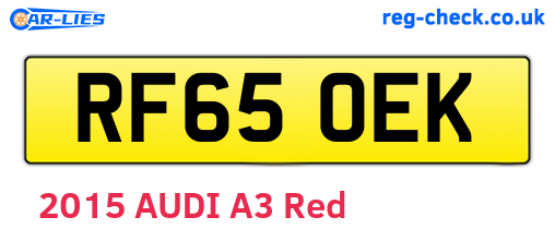 RF65OEK are the vehicle registration plates.