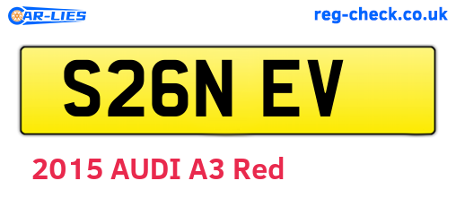 S26NEV are the vehicle registration plates.