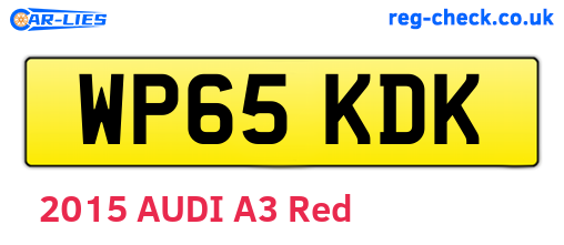WP65KDK are the vehicle registration plates.