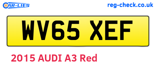 WV65XEF are the vehicle registration plates.