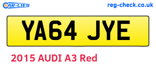 YA64JYE are the vehicle registration plates.