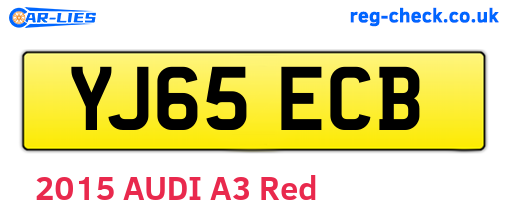 YJ65ECB are the vehicle registration plates.