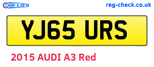 YJ65URS are the vehicle registration plates.