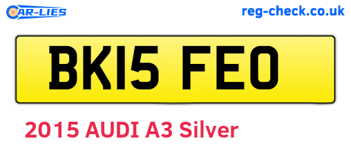 BK15FEO are the vehicle registration plates.