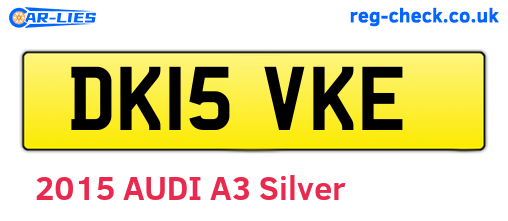 DK15VKE are the vehicle registration plates.