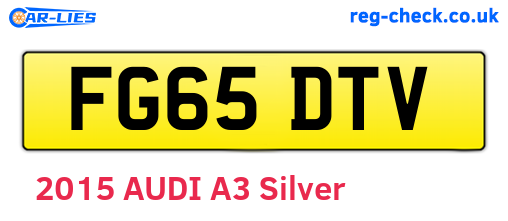 FG65DTV are the vehicle registration plates.